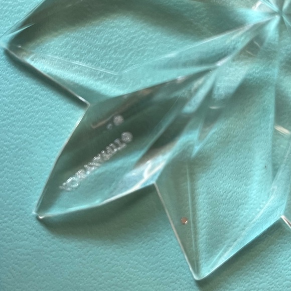 Tiffany Crystal Snowflake Star Holiday Ornament with Red Ribbon - Picture 4 of 5